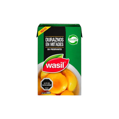 Duraznos en mitades caja Wasil 500 g