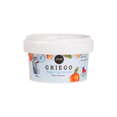 Yogurt griego trozos durazno sin lactosa Artisan 150 g