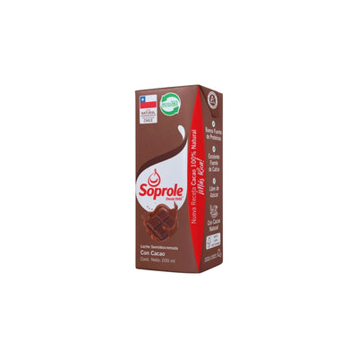 Leche semidescremada con cacao Soprole 200 ml