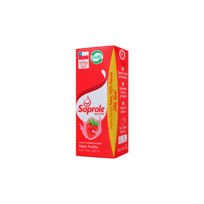 Leche semidescremada frutilla Soprole 200 ml