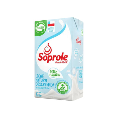 Leche natural descremada Soprole 1 L