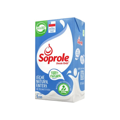 Leche natural entera Soprole 1 L