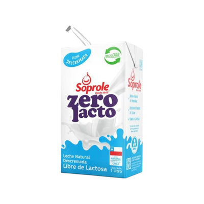 Leche natural descremada sin lactosa Zero Lacto Soprole 1 L